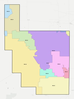 Roosevelt County NM ZIP code boundaries map