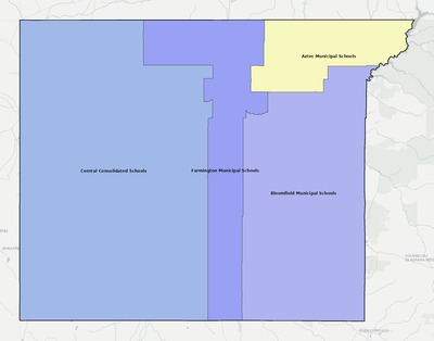San Juan County NM school district boundaries map
