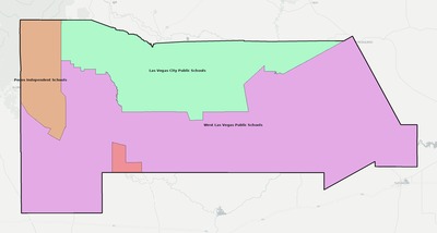 San Miguel County NM school district boundaries map