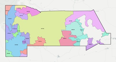 San Miguel County NM ZIP code boundaries map
