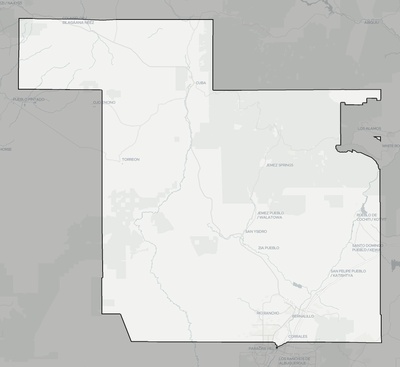 Sandoval County NM county basemap context