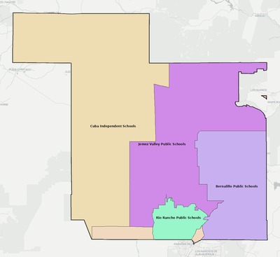 Sandoval County NM school district boundaries map