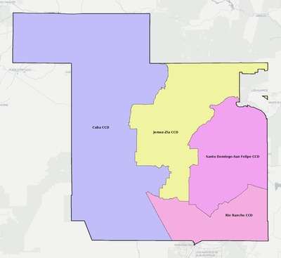 Sandoval County NM townships and subdivisions map