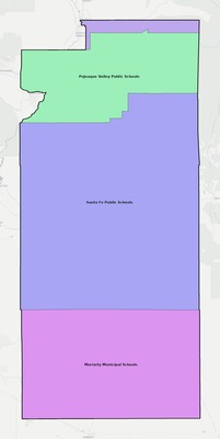 Santa Fe County NM school district boundaries map