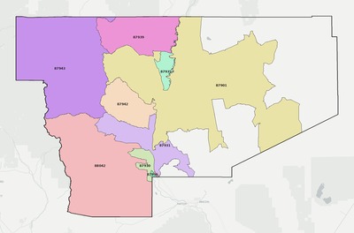 Sierra County NM ZIP code boundaries map