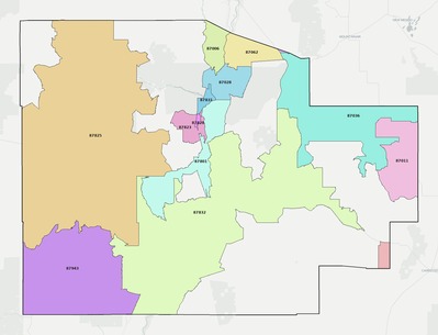 Socorro County NM ZIP code boundaries map