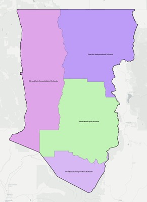 Taos County NM school district boundaries map