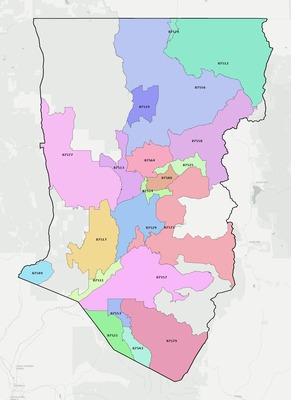 Taos County NM ZIP code boundaries map