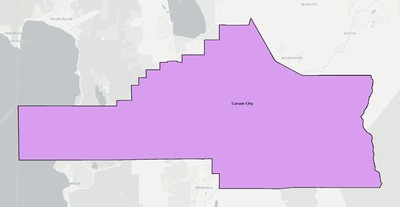 Carson City County NV school district boundaries map