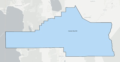 Carson City County NV townships and subdivisions map
