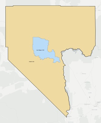 Clark County NV townships and subdivisions map