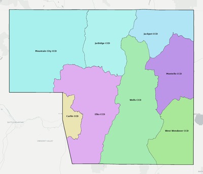 Elko County NV townships and subdivisions map