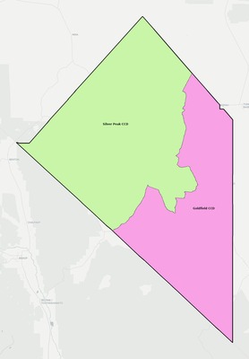 Esmeralda County NV townships and subdivisions map