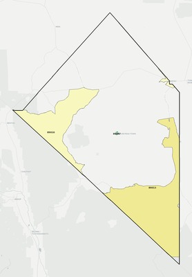 Esmeralda County NV ZIP code boundaries map