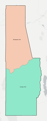 Eureka County NV townships and subdivisions map