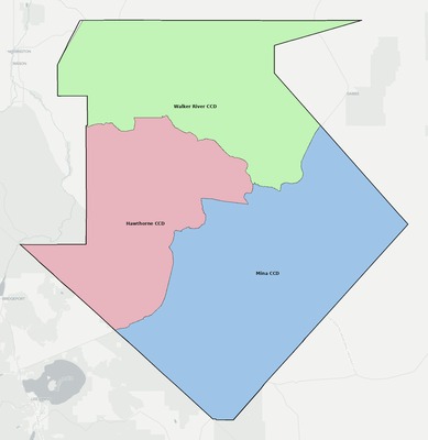 Mineral County NV townships and subdivisions map