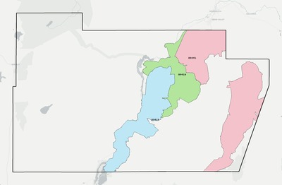 Pershing County NV ZIP code boundaries map