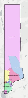 Washoe County NV townships and subdivisions map