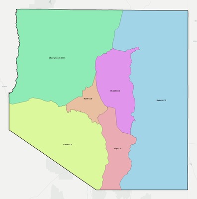 White Pine County NV townships and subdivisions map