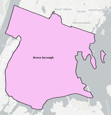Bronx County NY townships and subdivisions map