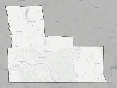 Broome County NY county basemap context