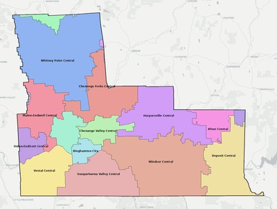 Broome County NY school district boundaries map