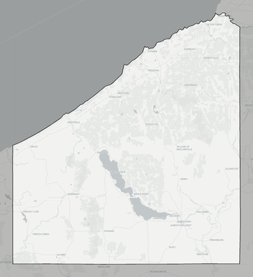 Chautauqua County NY county basemap context