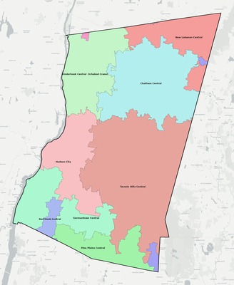 Columbia County NY school district boundaries map