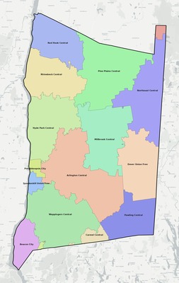 Dutchess County NY school district boundaries map