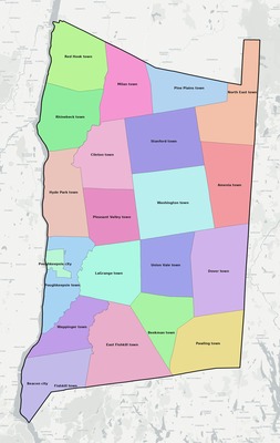 Dutchess County NY townships and subdivisions map
