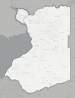 Erie County NY county basemap context