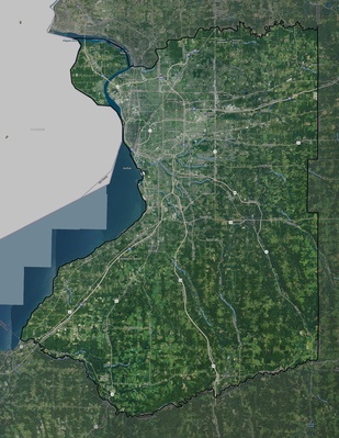 Erie County NY USGS imagery and topo map