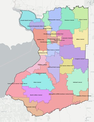 Erie County NY school district boundaries map