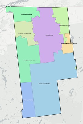 Franklin County NY school district boundaries map