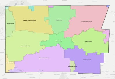 Genesee County NY school district boundaries map