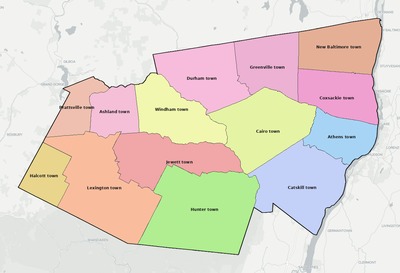 Greene County NY townships and subdivisions map
