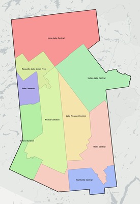 Hamilton County NY school district boundaries map