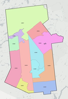 Hamilton County NY ZIP code boundaries map