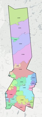 Herkimer County NY ZIP code boundaries map