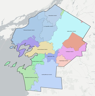 Jefferson County NY school district boundaries map