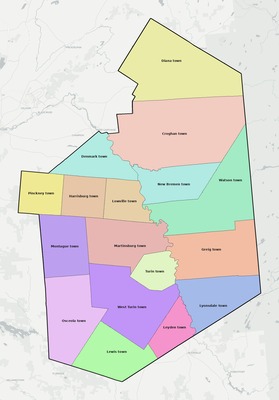 Lewis County NY townships and subdivisions map