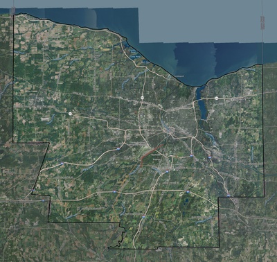 Monroe County NY USGS imagery and topo map