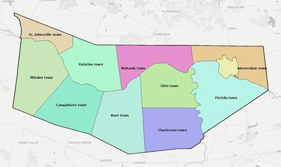 Montgomery County NY townships and subdivisions map