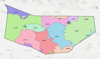 Montgomery County NY ZIP code boundaries map