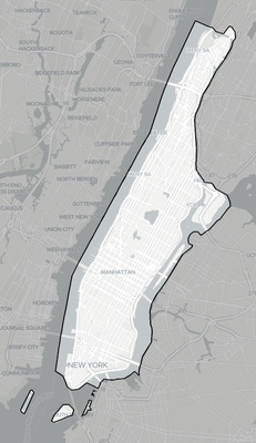 New York County NY county basemap context