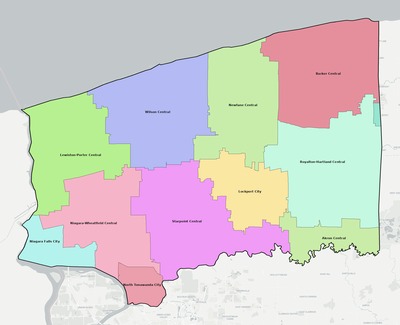 Niagara County NY school district boundaries map