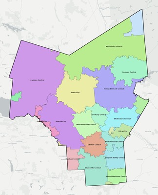 Oneida County NY school district boundaries map