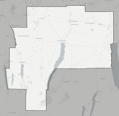 Ontario County NY county basemap context