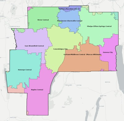 Ontario County NY school district boundaries map
