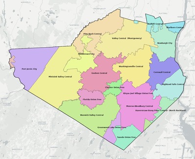 Orange County NY school district boundaries map